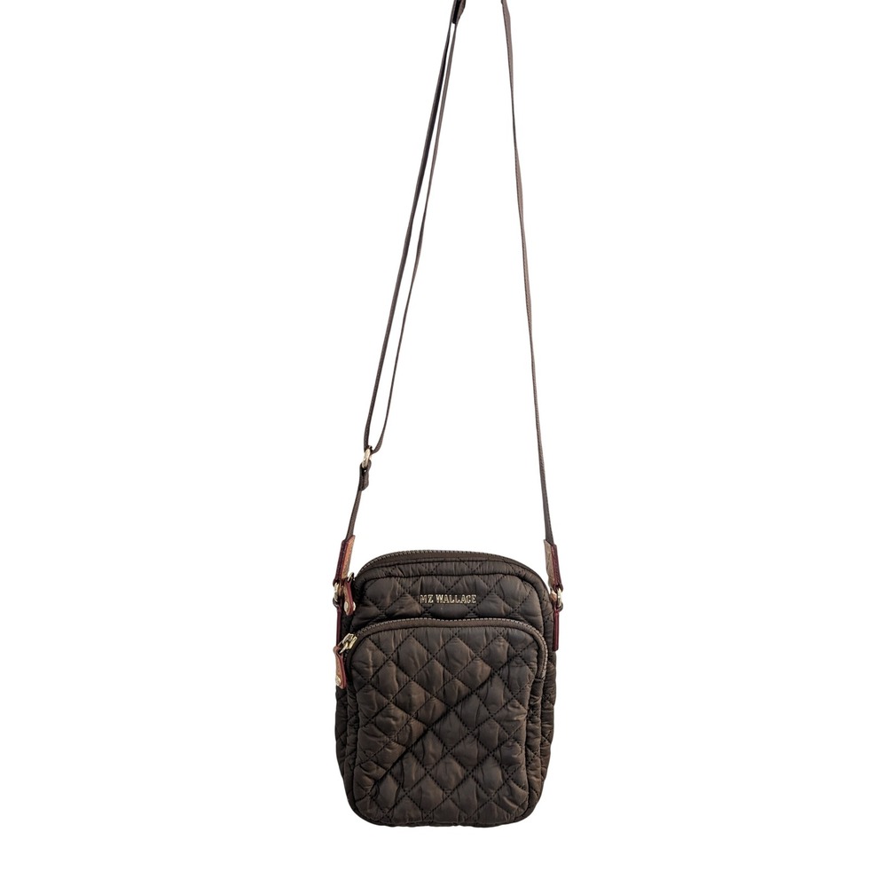 MZ Wallace Nylon Crossbody Bag Purse Brown Quilted Travel Commuter Gorpcore Chic